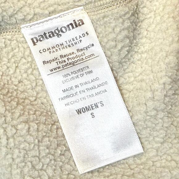 Patagonia Better Sweater 1/4-Zip Fleece Pullover Jacket Pocket Cream Size Small - Picture 6 of 10